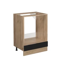 Vicco Meuble pour four Noir Haute brillance 60cm sans PT