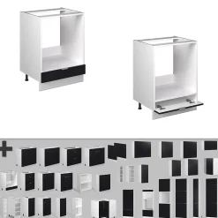 Vicco Meuble pour four Noir rayé 60cm , PT Anthracite