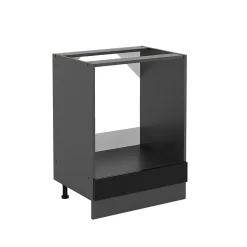 Vicco Meuble pour four Noir Haute brillance 60cm sans PT