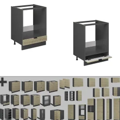 Vicco Meuble pour four Panneau en chêne 60cm , PT Chêne