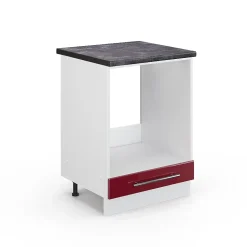 Vicco Meuble pour four Rouge bordeaux Haute brillance 60cm , PT Anthracite