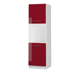 Vicco Meuble pour four Rouge bordeaux Haute brillance 60cm avec étagères ouvertes