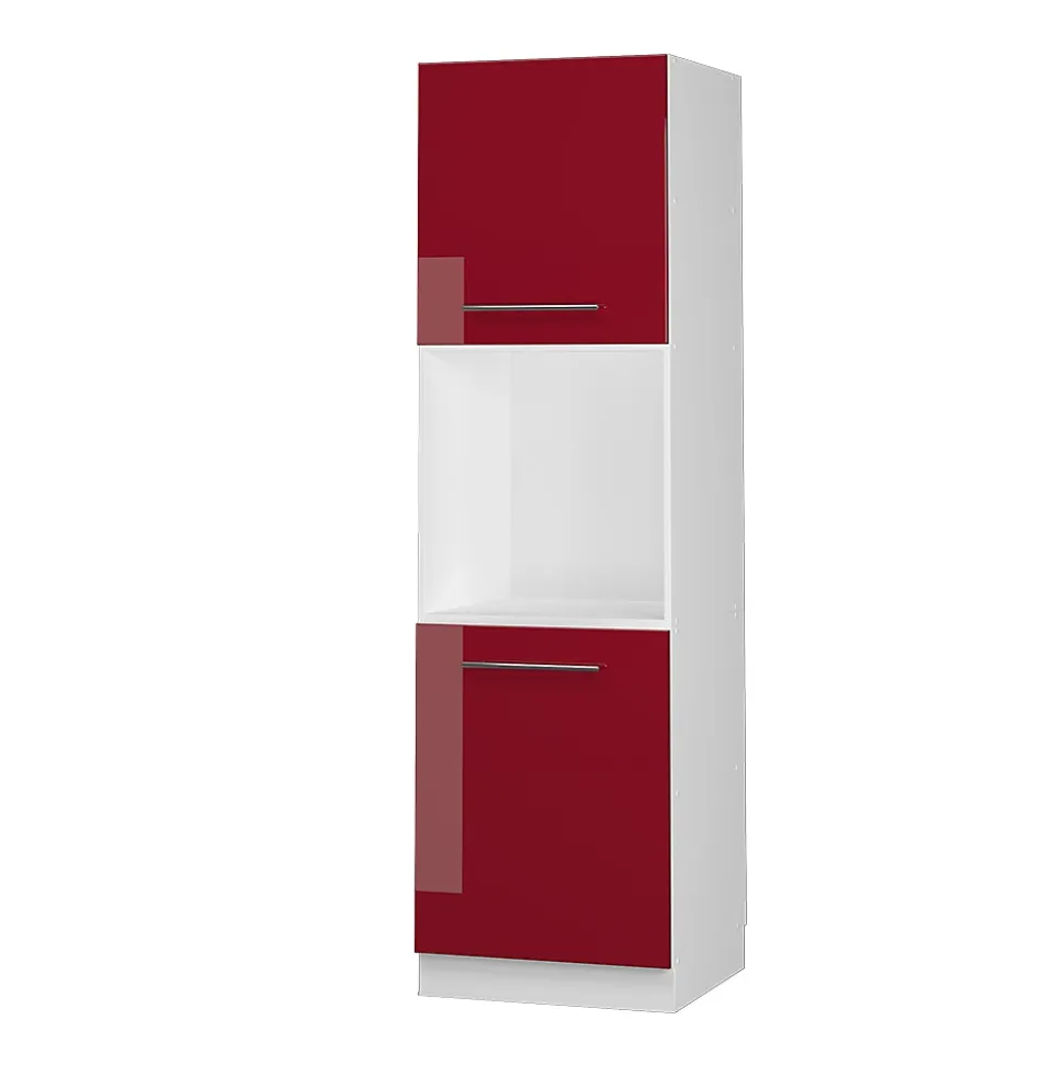 Vicco Meuble pour four Rouge bordeaux Haute brillance 60cm avec étagères ouvertes