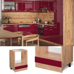 Vicco Meuble pour four Rouge brillant 60cm , PT Anthracite