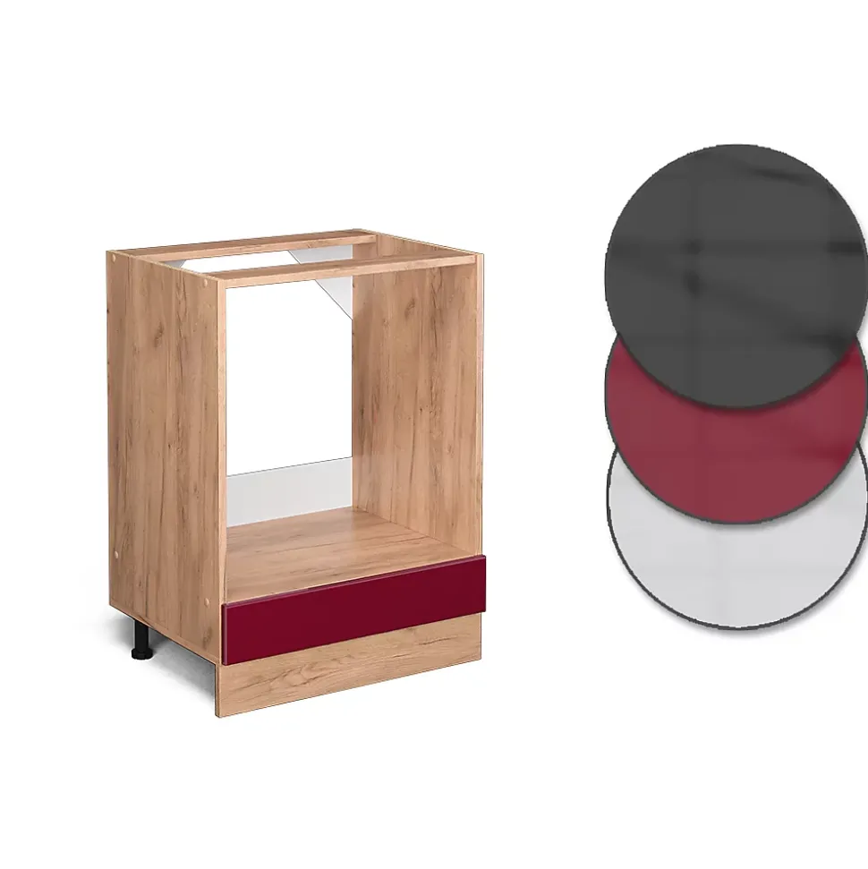 Vicco Meuble pour four Rouge brillant 60cm , PT Anthracite