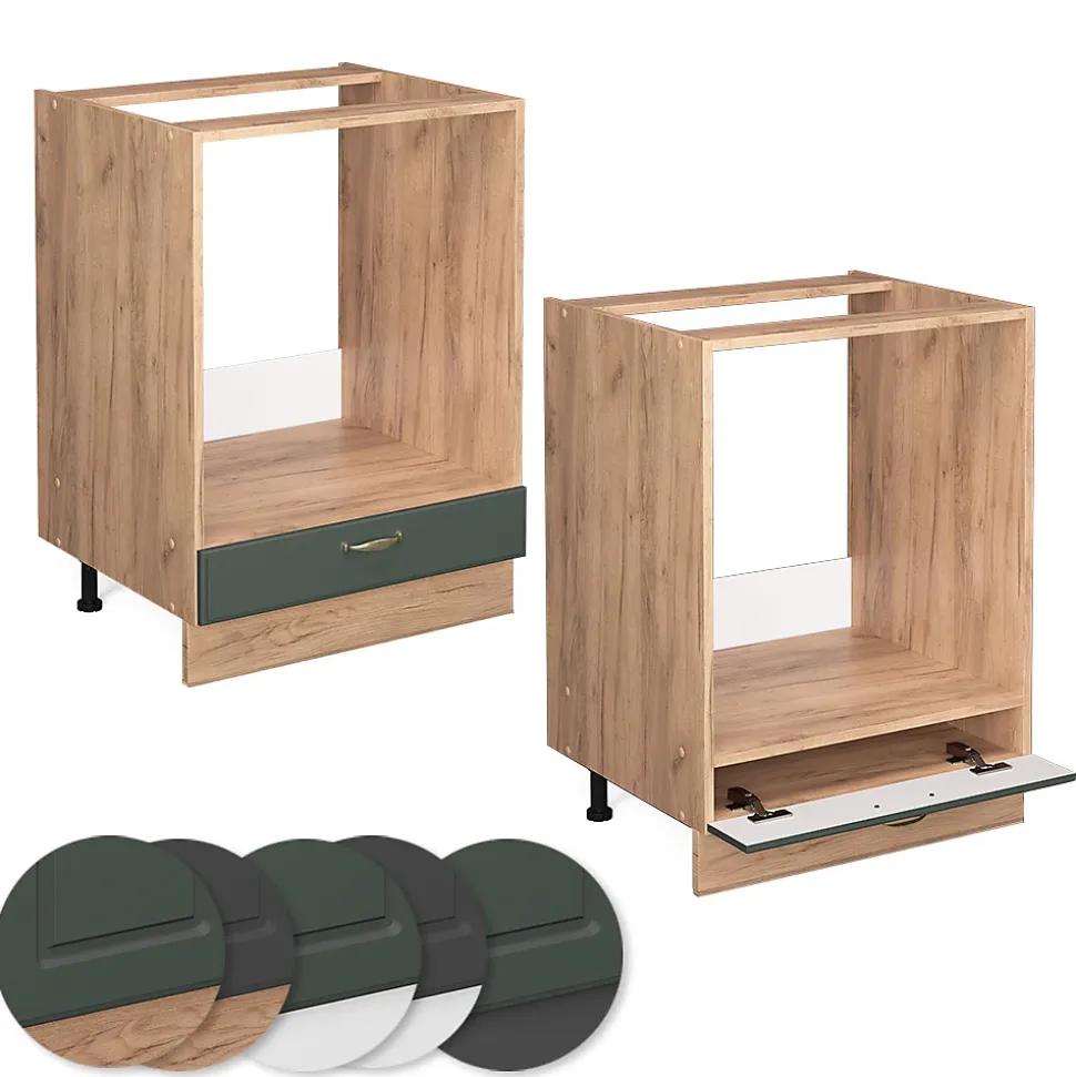 Vicco Meuble pour four Vert Or Campagne 60cm , PT Marbre