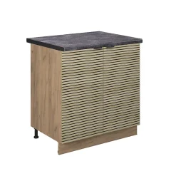 Vicco Meuble sous évier Panneau en chêne 80cm , PT Anthracite