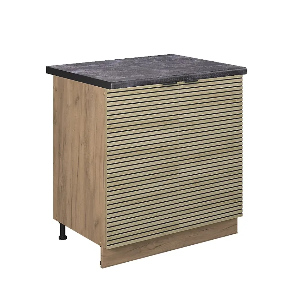 Vicco Meuble sous évier Panneau en chêne 80cm , PT Anthracite