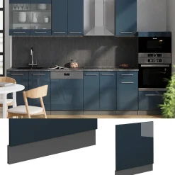 Vicco panneau de lave-vaisselle Bleu foncé brillant 60cm , PT Anthracite