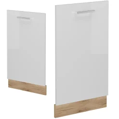 Vicco Panneau de lave-vaisselle Blanc Haute brillance 45cm , PT Chêne