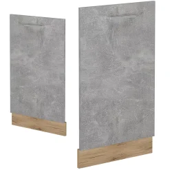 Vicco Panneau de lave-vaisselle Béton 45cm , PT Chêne