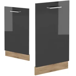 Vicco Panneau de lave-vaisselle Anthracite Haute brillance 45cm sans PT