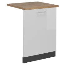 Vicco Panneau de lave-vaisselle Blanc Haute brillance 60cm , PT Chêne