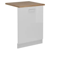 Vicco Panneau de lave-vaisselle Blanc Haute brillance 60cm , PT Chêne