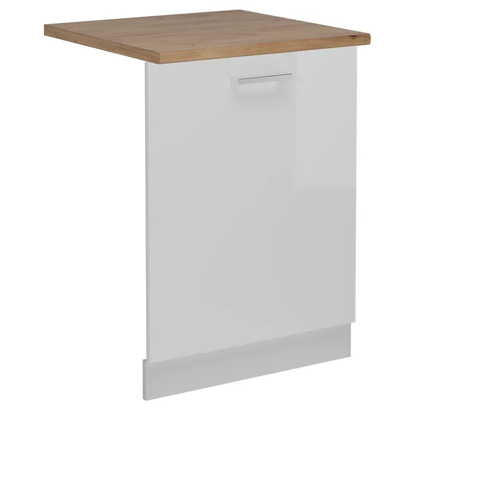 Vicco Panneau de lave-vaisselle Blanc Haute brillance 60cm , PT Chêne