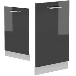 Vicco Panneau de lave-vaisselle Anthracite Haute brillance 45cm sans PT