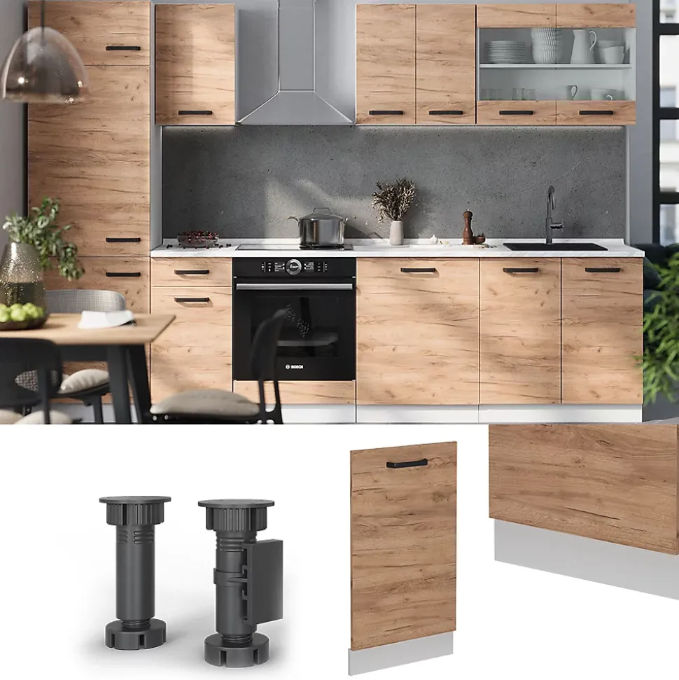 Vicco Panneau de lave-vaisselle Chêne de force doré 45cm , PT Marbre