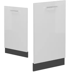 Vicco Panneau de lave-vaisselle Blanc Haute brillance 45cm , PT Chêne