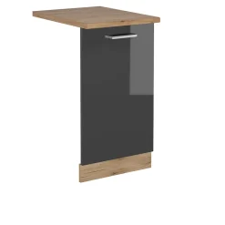 Vicco Panneau de lave-vaisselle Anthracite Haute brillance 45cm , PT Chêne