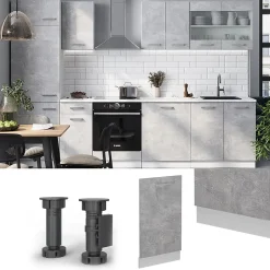 Vicco Panneau de lave-vaisselle Béton 45cm , PT Anthracite