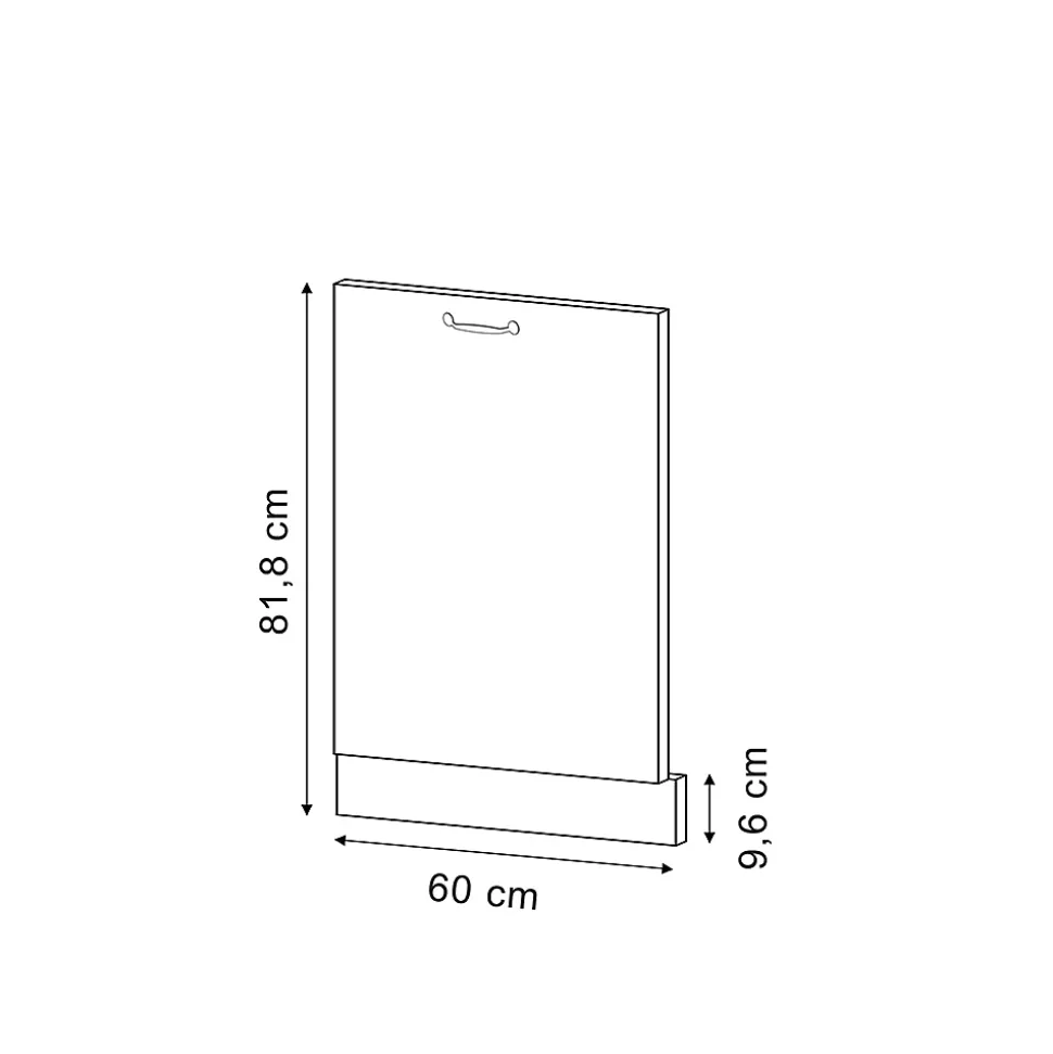 Vicco Panneau de lave-vaisselle Gris noble 60cm , PT Chêne