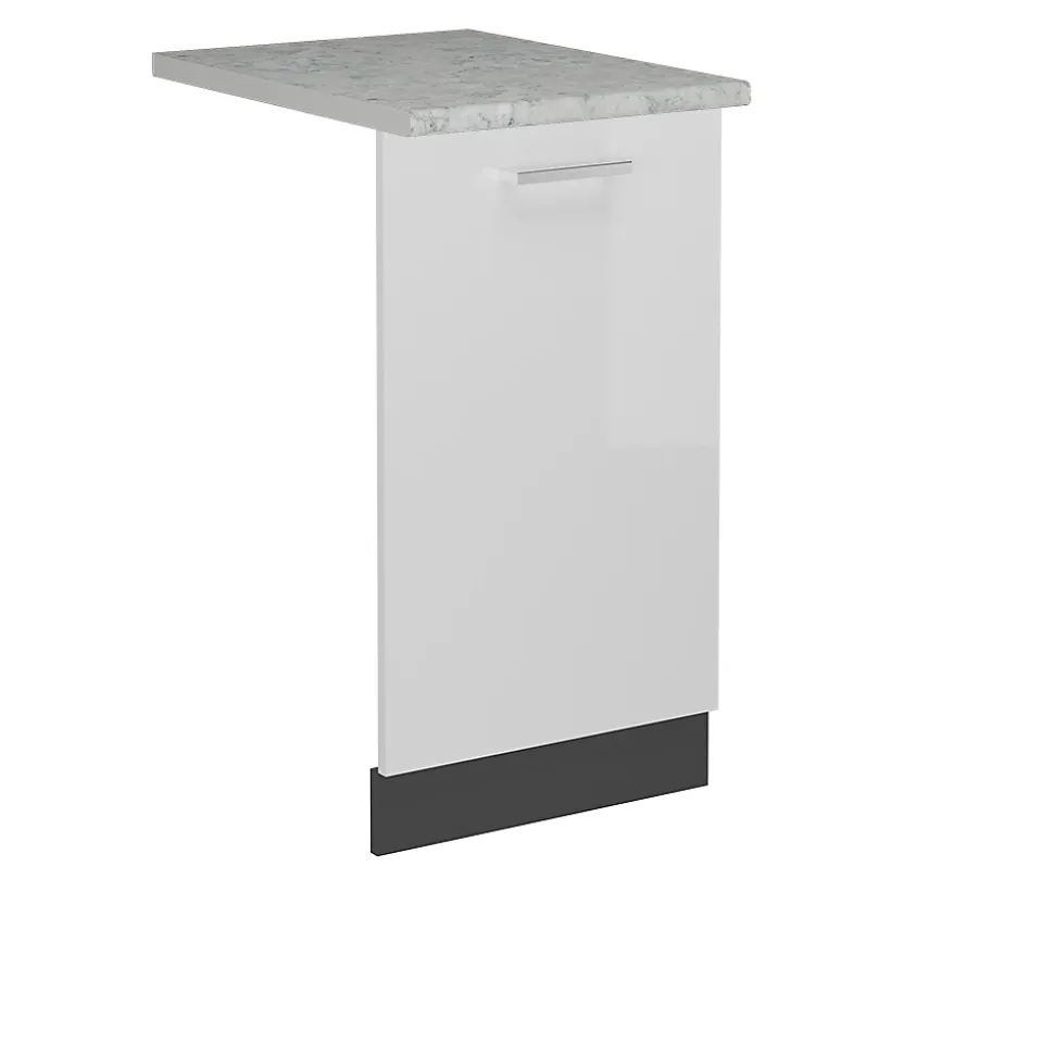 Vicco Panneau de lave-vaisselle Blanc Haute brillance 45cm , PT Marbre