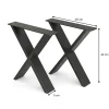 Vicco Pieds de table Noir 40x42.1cm Forme en X