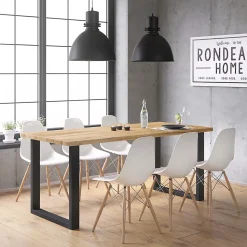 Vicco Pieds de table Noir 70x72cm Carré