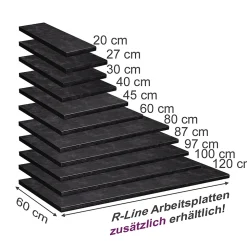 Vicco Plan de travail cuisine Anthracite 80cm