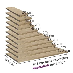 Vicco Plan de travail cuisine Chêne de force doré 80cm