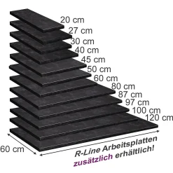 Vicco Plan de travail cuisine Anthracite 50cm