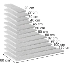 Vicco Plan de travail cuisine Marbre blanc 50cm
