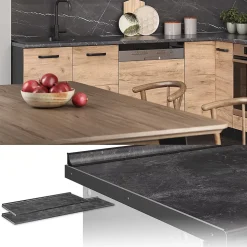 Vicco Plan de travail cuisine Anthracite 160cm