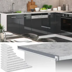 Vicco Plan de travail cuisine Marbre blanc 97cm