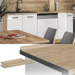 Vicco Plan de travail cuisine Chêne de force doré 160cm