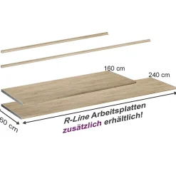 Vicco Plan de travail cuisine Chêne de force doré 160cm