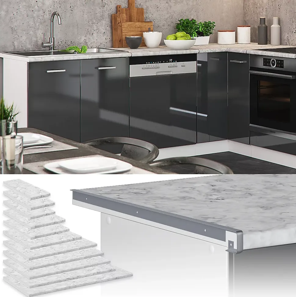 Vicco Plan de travail cuisine blanc/marbre 45cm