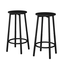 Vicco Tabouret de bar Noir 31.5x64cm 2 pièces