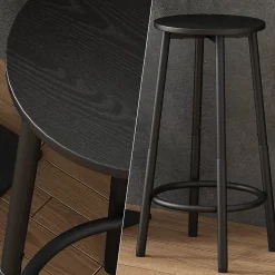 Vicco Tabouret de bar Noir 31.5x64cm 2 pièces