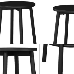 Vicco Tabouret de bar Noir 31.5x64cm 2 pièces