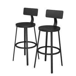 Vicco Tabouret de bar Noir 34x102cm 2 pièces