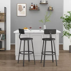 Vicco Tabouret de bar Noir 34x102cm 2 pièces