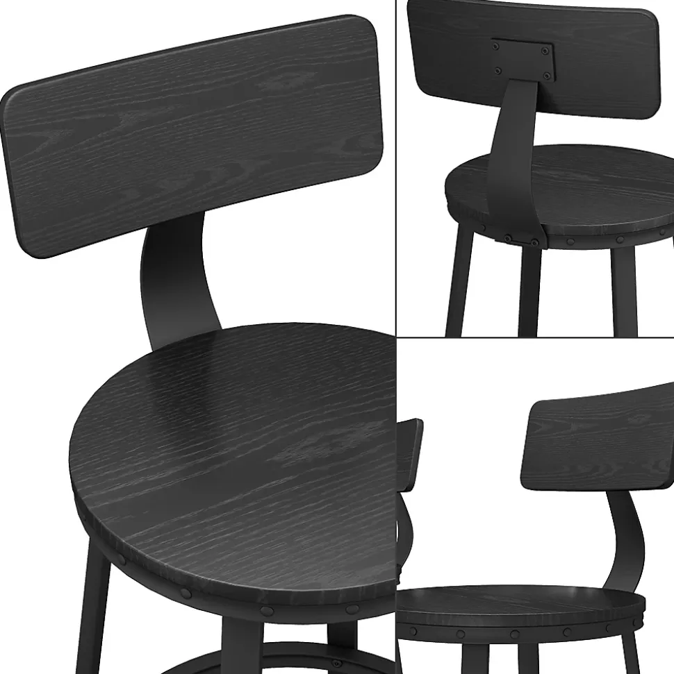 Vicco Tabouret de bar Noir 34x102cm 2 pièces