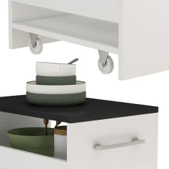 Vicco Étagère à roulettes blanc/anthracite 30x84.8cm