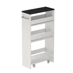 Vicco Étagère roulante blanc/anthracite 20x84.4cm