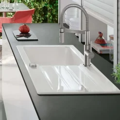 Vidage automatique 1 bac CUIPD019 évier CLEYA et V&B ARCHITECTURA - Siphon gain de place