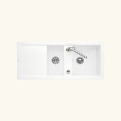 Vidage automatique 2 bacs CUIPD018 pour évier Villeroy & Boch SUWAY PURE - Siphon gain de place