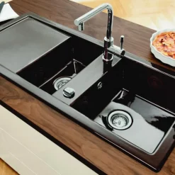 Vidage automatique 2 bacs CUIPD018 pour évier Villeroy & Boch SUWAY PURE - Siphon gain de place