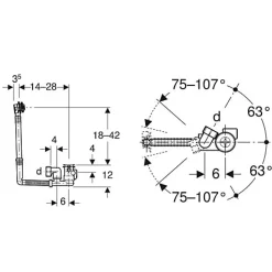 Vidage automatique avec set de finition - Geberit - Diamètre 52 mm