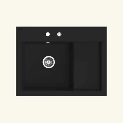 Vidage automatique gain de place 1 bac CUIPD013 pour évier granit - Siphon gain de place